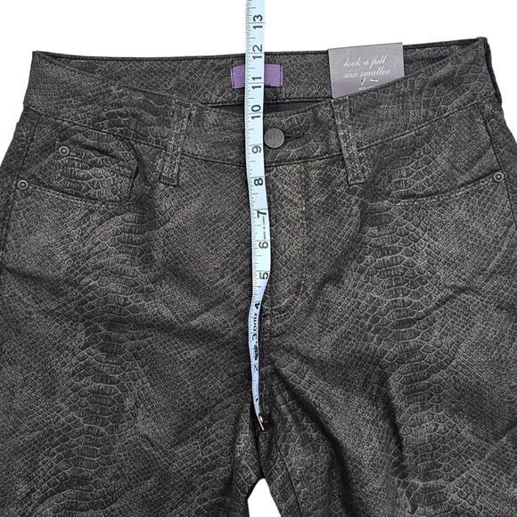 NWT NYDJ Jeans Women's Size 8 Marilyn Straight Leg Gray Snake Print Made in USA - Picture 16 of 16